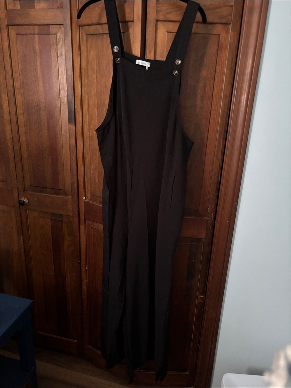 Wide Leg Black Jumpsuit with Adjustable Straps NWT
